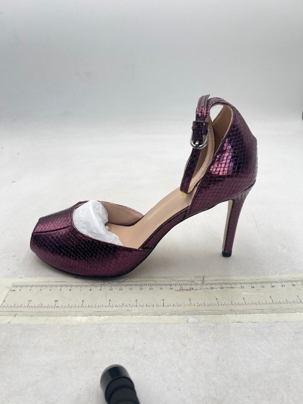 FSJ Purple Stiletto High Heels Sandals Peep Toe Pumps Ankle Straps Bridal Shoes